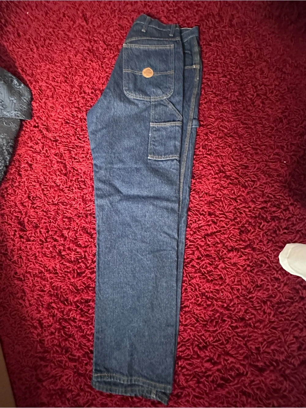 Men's Cargo Pants in Dark Blue Denim